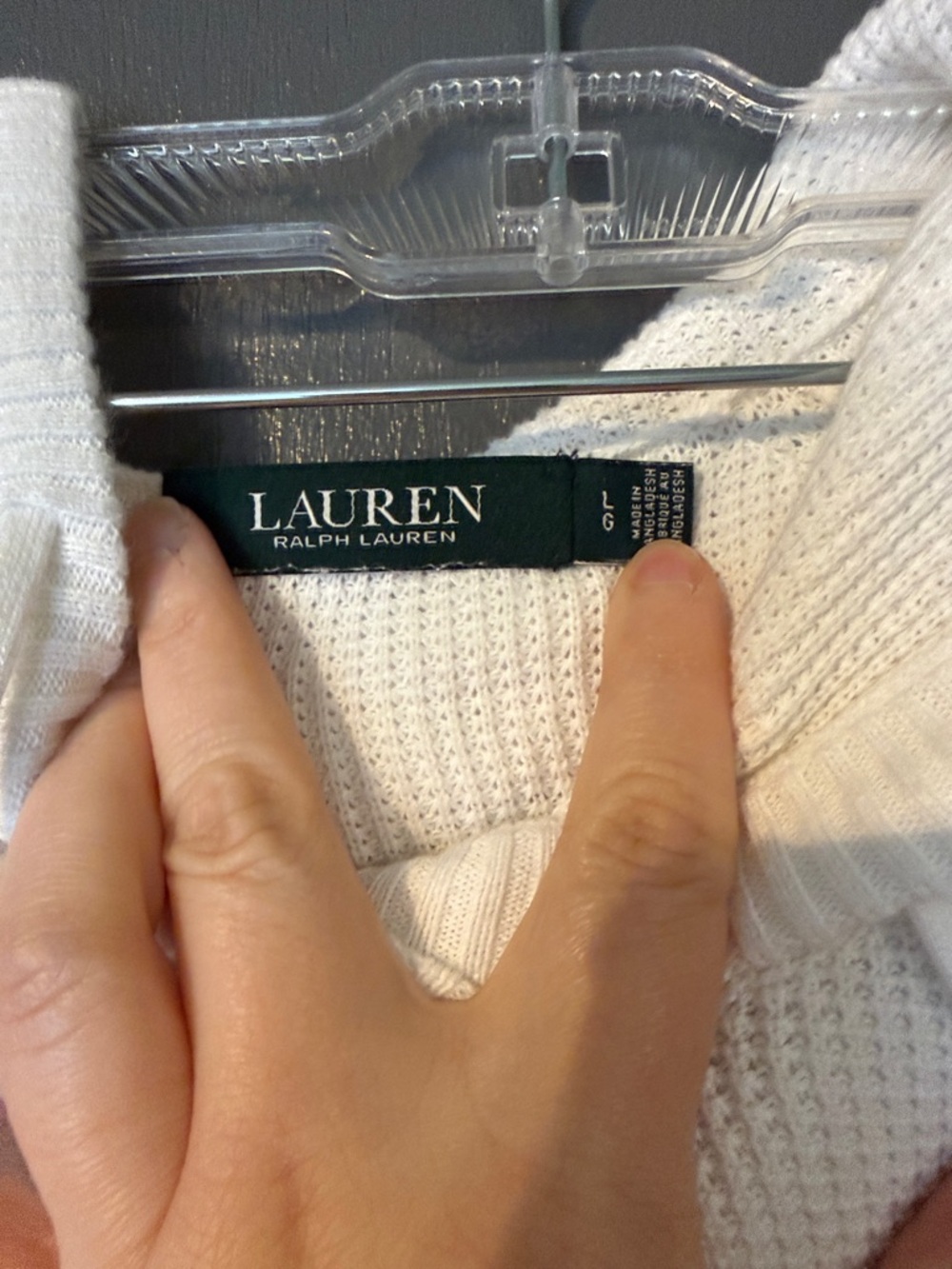 Lauren Ralph Lauren White Hooded Scoop Neck Sweater - Picture 2 of 3